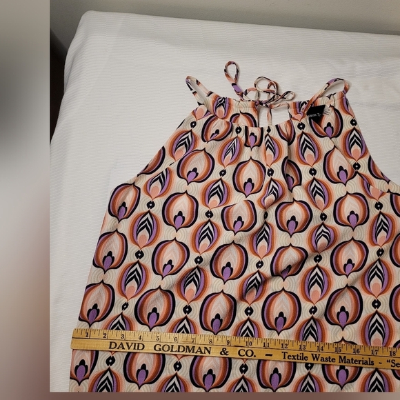 Maison Tara Peacock Geometric Abstract Maxi Dress sz 10 - Picture 7 of 10